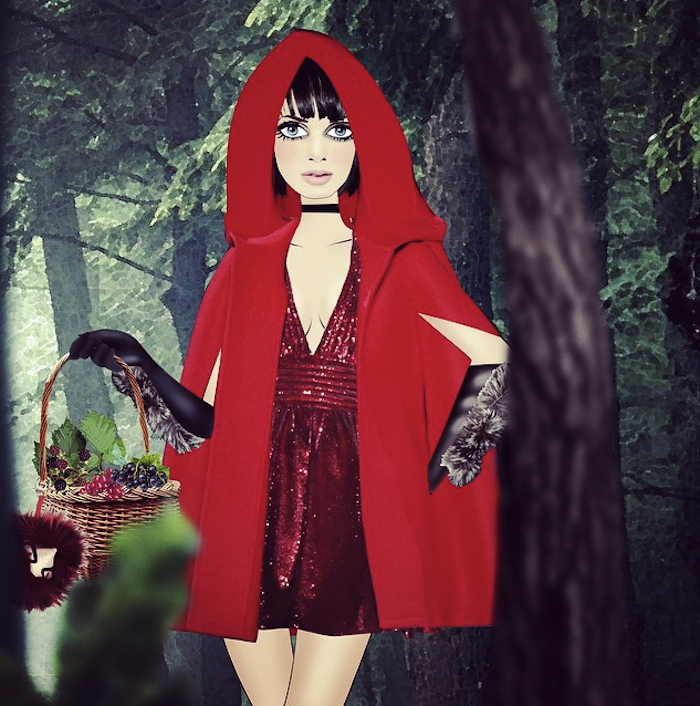 From the Holistic issue: exploring the allegoric language with no other than iconic ingénue Little Red Riding Hood. Confronting the glam and woods in @saintlaurentparis cape and mini dress, @fendioffical