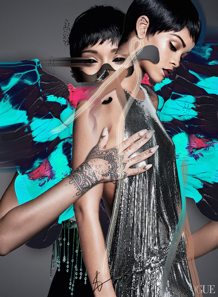 Rihanna illustration by Stephanie Lopes Simoes featured on Thenuminous.net