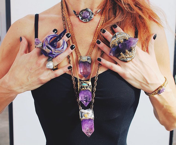 purple crystal amethyst "Wearable art" by Adina Mills on Thenuminous.net